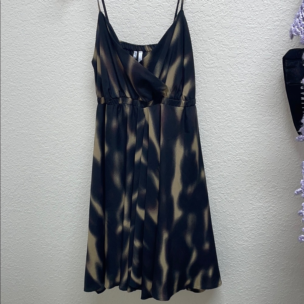 Black and Tan Sleeveless Spaghetti Strap Sundress
